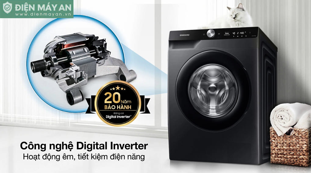Máy giặt Samsung AI EcoBubble Inverter 12 kg WW12CG604DLBSV